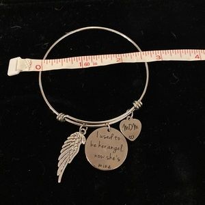 Memorial, mom, bracelet, angel wings, charms